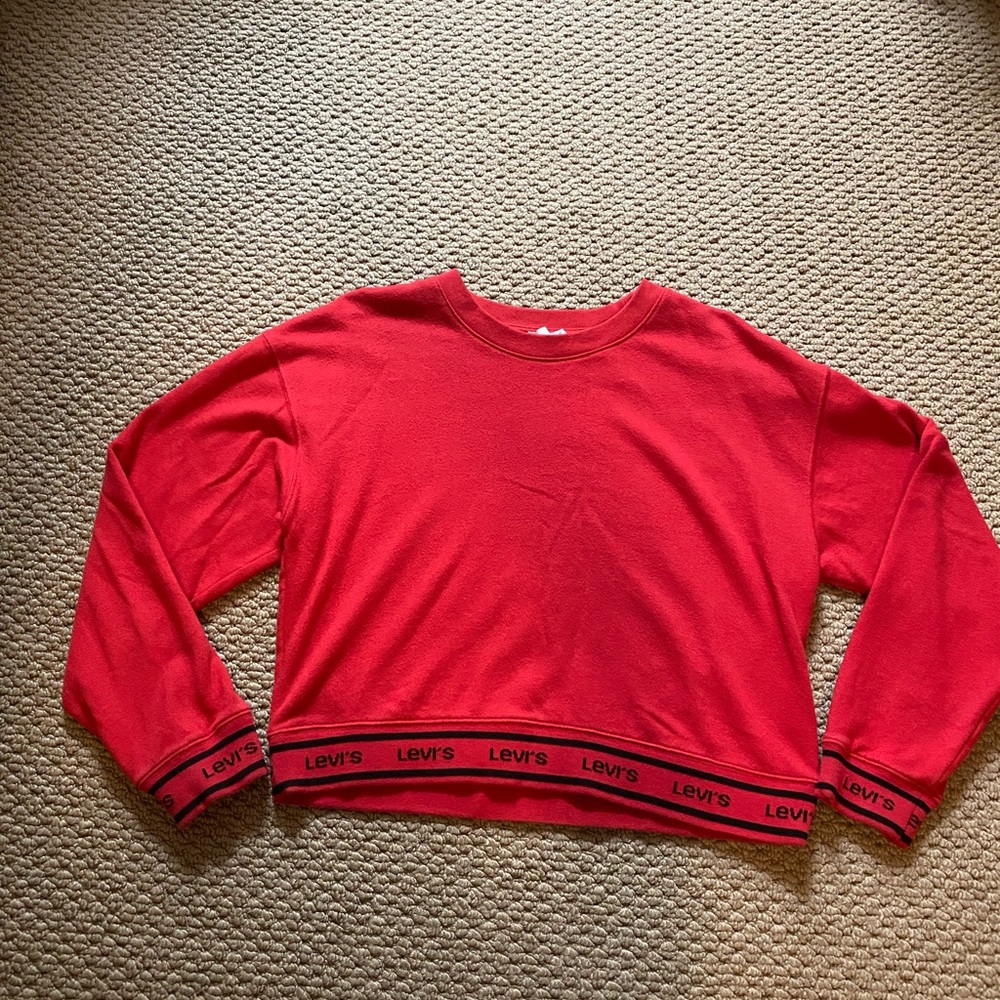 Levi’s red cropped sweatshirt
